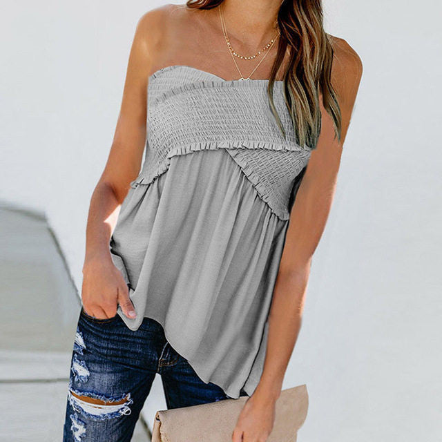 Irregular Hem Off-Shoulder Blouse
