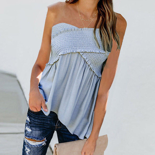 Irregular Hem Off-Shoulder Blouse