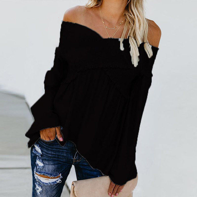 Irregular Hem Off-Shoulder Blouse