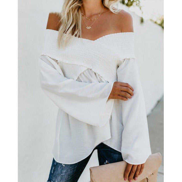 Irregular Hem Off-Shoulder Blouse