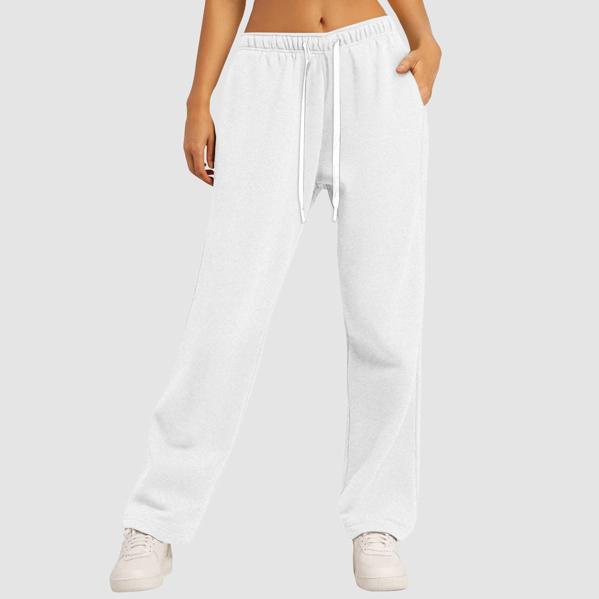 Fleece-Lined Casual Straight Leg Pants