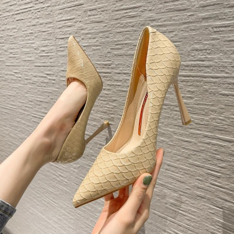 Womens Snake-Print Stiletto Heels With A Sophisticated Style