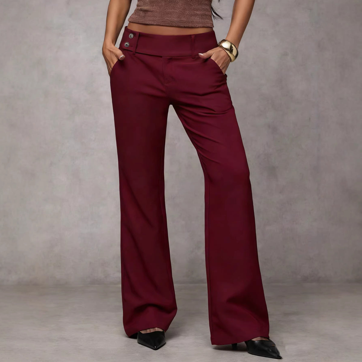 Slimming High-Waist Casual Pants