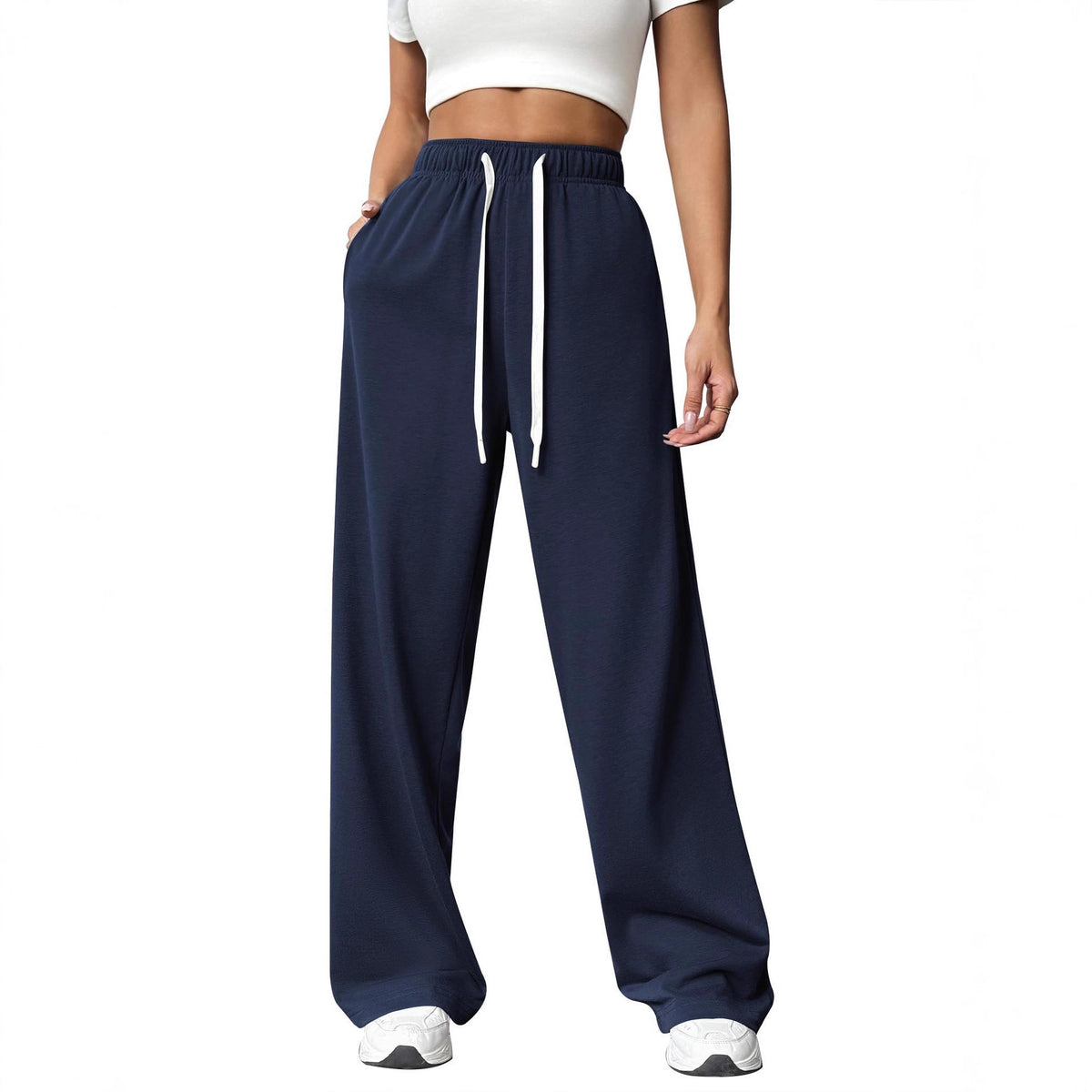 Fleece-Lined Casual Straight Leg Pants
